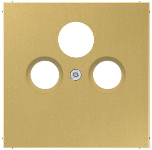 Лицевая панель Jung LS990 metal для 3-м. розетки TV+R+SAT латунь фото Лицевая панель Jung LS990 metal для 3-м. розетки TV+R+SAT латунь картинка